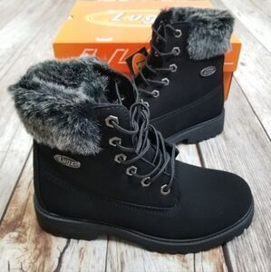 Lugz Convoy Fur Boots Black Womens 6